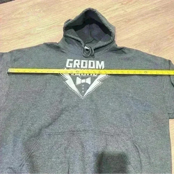GREY BLUE HOODIE 2XL GROOM  SQUAD WARM COMFY GILDAN XXL - Picture 2 of 6